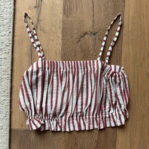 Striped Red and White Crop Top
